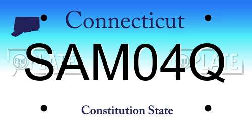 SAM04Q Connecticut License Plate