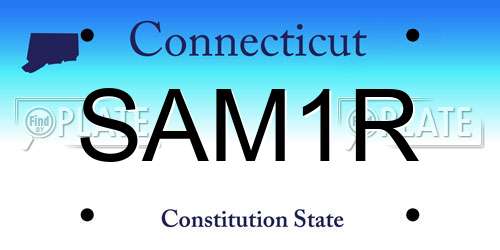 SAM1R Connecticut License Plate