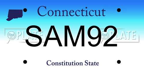 SAM92 Connecticut License Plate