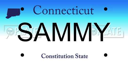 SAMMY Connecticut License Plate