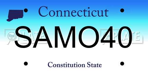 SAMO40 Connecticut License Plate
