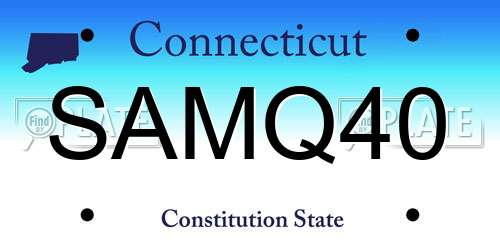 SAMQ40 Connecticut License Plate