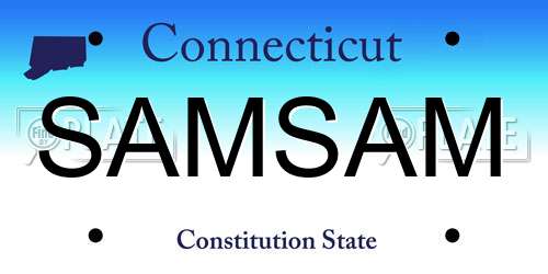 SAMSAM Connecticut License Plate