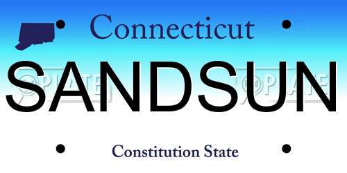 SANDSUN Connecticut License Plate