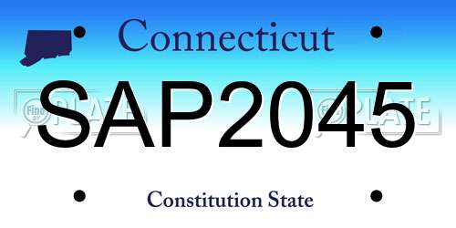 SAP2045 Connecticut License Plate