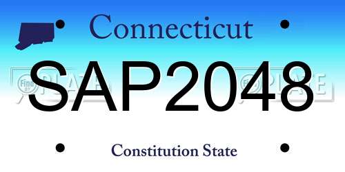 SAP2048 Connecticut License Plate