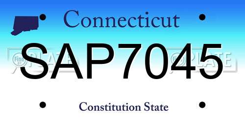 SAP7045 Connecticut License Plate
