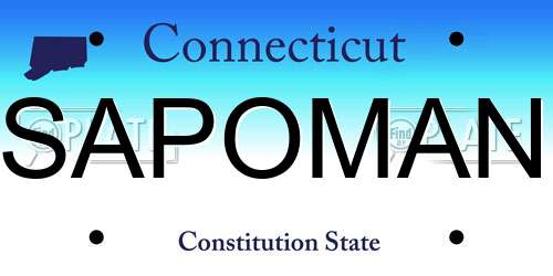 SAPOMAN Connecticut License Plate