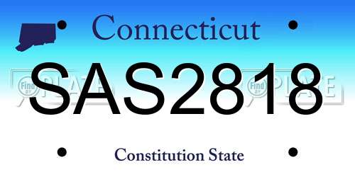 SAS2818 Connecticut License Plate