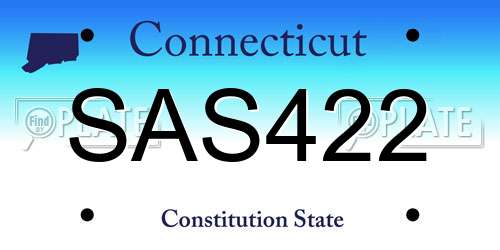 SAS422 Connecticut License Plate