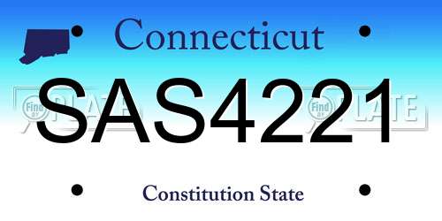 SAS4221 Connecticut License Plate