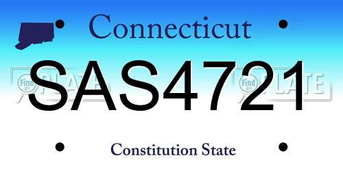 SAS4721 Connecticut License Plate