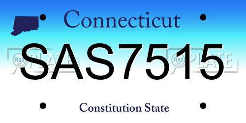 SAS7515 Connecticut License Plate