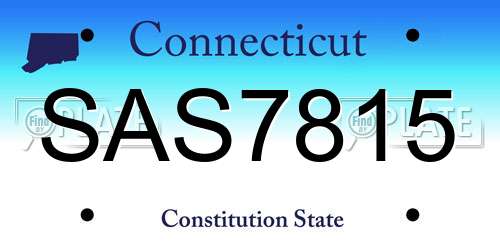 SAS7815 Connecticut License Plate