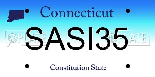 SASI35 Connecticut License Plate