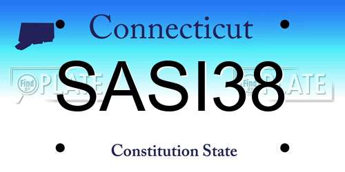 SASI38 Connecticut License Plate