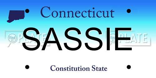SASSIE Connecticut License Plate