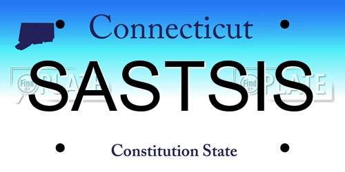 SASTSIS Connecticut License Plate