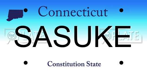 SASUKE Connecticut License Plate