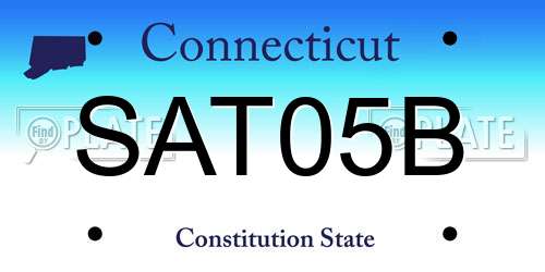 SAT05B Connecticut License Plate