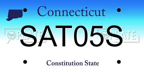 SAT05S Connecticut License Plate