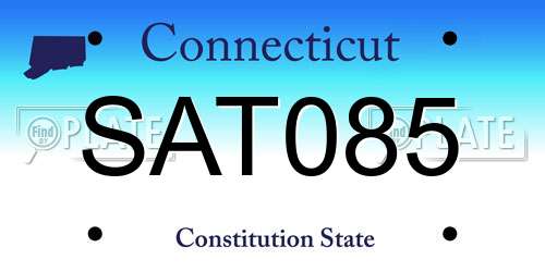 SAT085 Connecticut License Plate