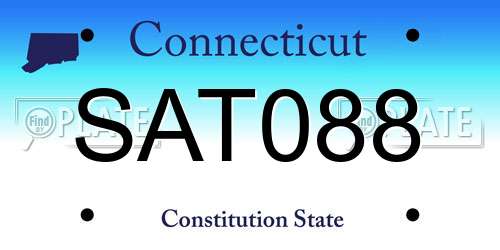 SAT088 Connecticut License Plate