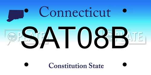 SAT08B Connecticut License Plate