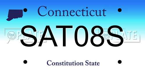 SAT08S Connecticut License Plate
