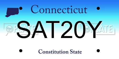 SAT20Y Connecticut License Plate