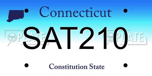 SAT210 Connecticut License Plate