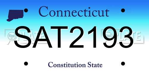 SAT2193 Connecticut License Plate