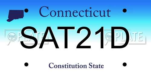 SAT21D Connecticut License Plate