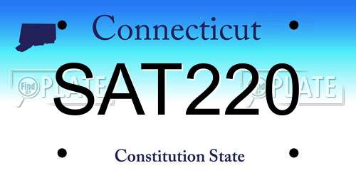 SAT220 Connecticut License Plate