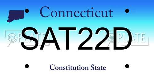 SAT22D Connecticut License Plate