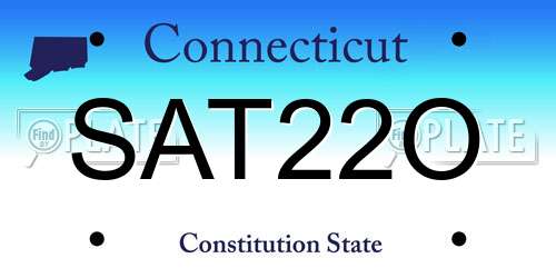 SAT22O Connecticut License Plate