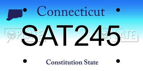 SAT245 Connecticut License Plate