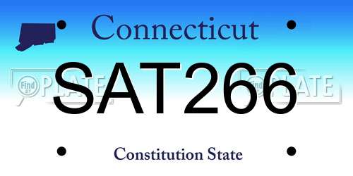 SAT266 Connecticut License Plate