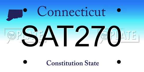 SAT270 Connecticut License Plate