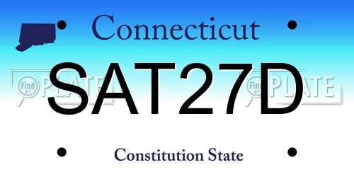 SAT27D Connecticut License Plate