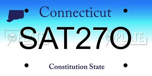 SAT27O Connecticut License Plate