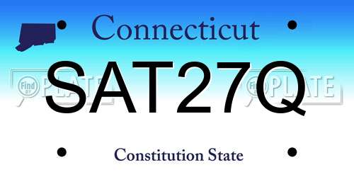 SAT27Q Connecticut License Plate