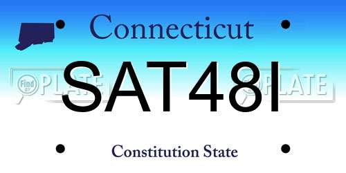 SAT48I Connecticut License Plate