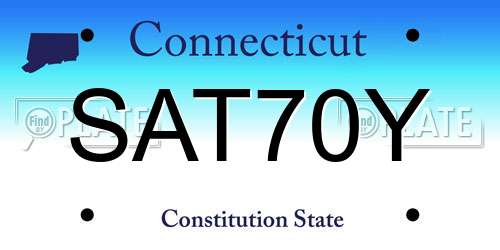 SAT70Y Connecticut License Plate