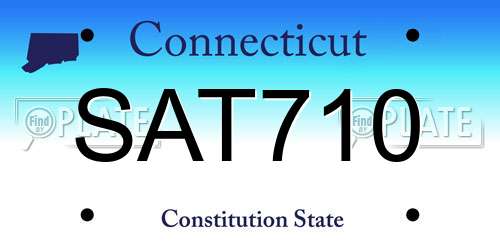 SAT710 Connecticut License Plate