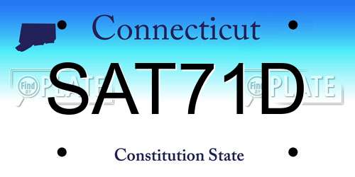 SAT71D Connecticut License Plate