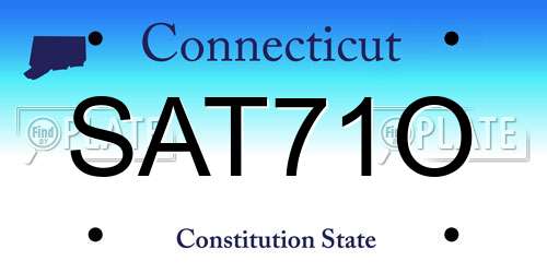 SAT71O Connecticut License Plate