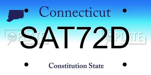 SAT72D Connecticut License Plate