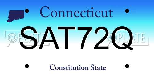 SAT72Q Connecticut License Plate