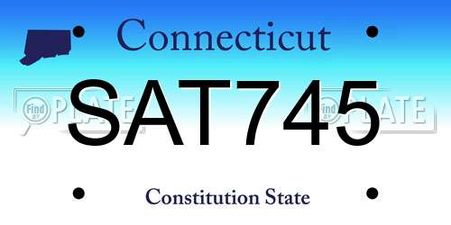SAT745 Connecticut License Plate